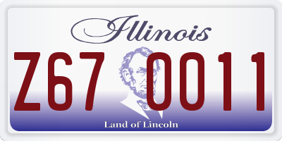 IL license plate Z670011