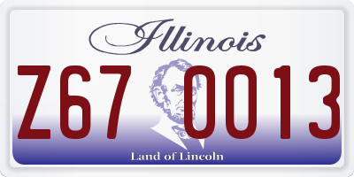 IL license plate Z670013