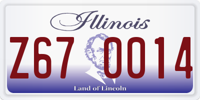 IL license plate Z670014