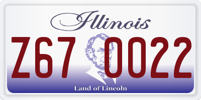 IL license plate Z670022