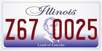 IL license plate Z670025