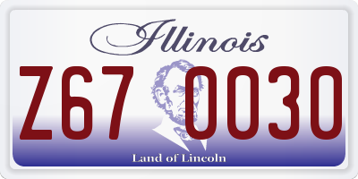 IL license plate Z670030