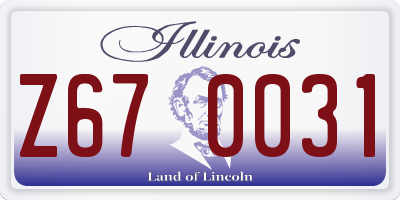 IL license plate Z670031