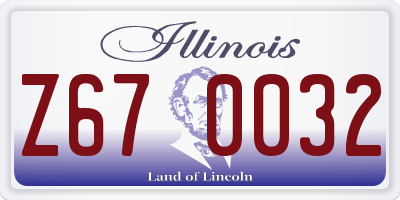 IL license plate Z670032