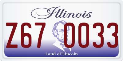 IL license plate Z670033