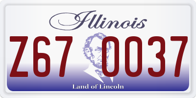 IL license plate Z670037