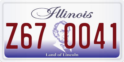 IL license plate Z670041