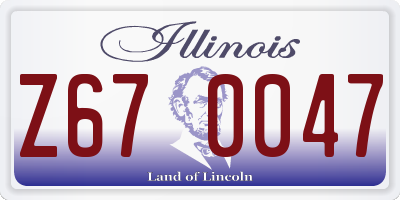IL license plate Z670047