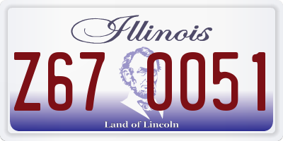 IL license plate Z670051