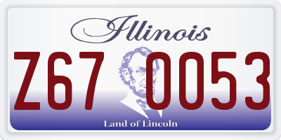 IL license plate Z670053