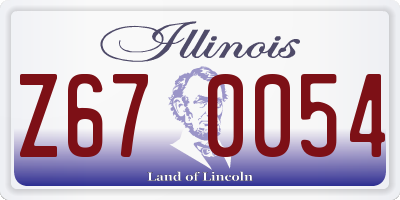 IL license plate Z670054