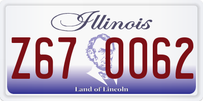 IL license plate Z670062