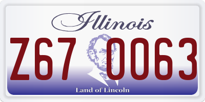 IL license plate Z670063