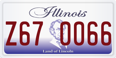 IL license plate Z670066