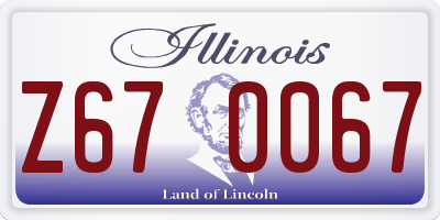 IL license plate Z670067