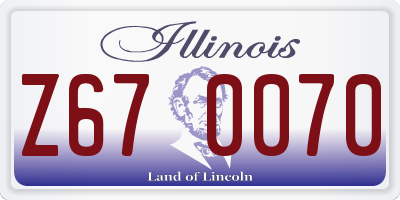 IL license plate Z670070