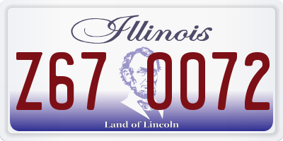 IL license plate Z670072