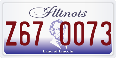 IL license plate Z670073
