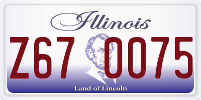 IL license plate Z670075