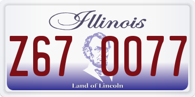IL license plate Z670077