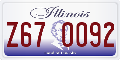 IL license plate Z670092