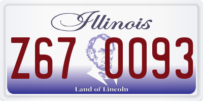 IL license plate Z670093