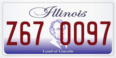 IL license plate Z670097