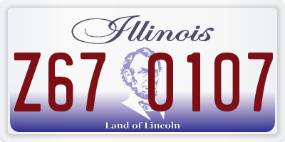 IL license plate Z670107