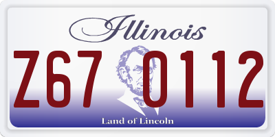 IL license plate Z670112