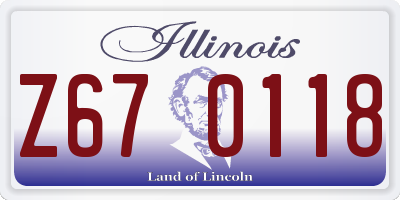 IL license plate Z670118