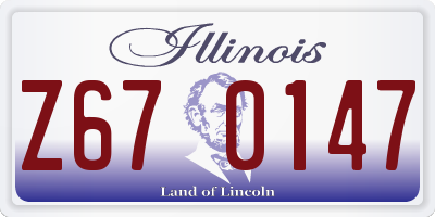 IL license plate Z670147