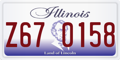 IL license plate Z670158