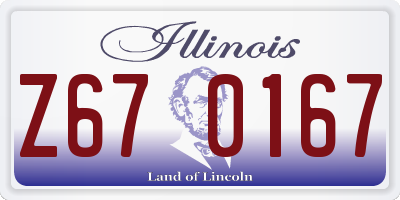 IL license plate Z670167