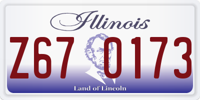 IL license plate Z670173