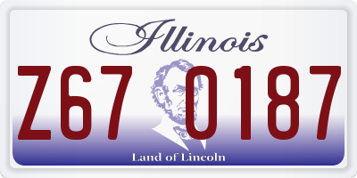 IL license plate Z670187