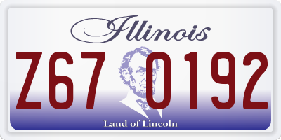 IL license plate Z670192