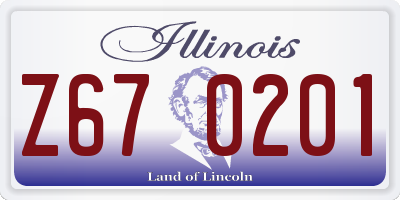 IL license plate Z670201