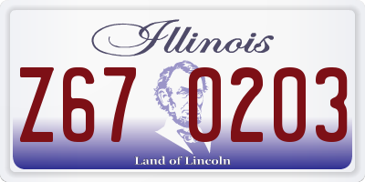 IL license plate Z670203