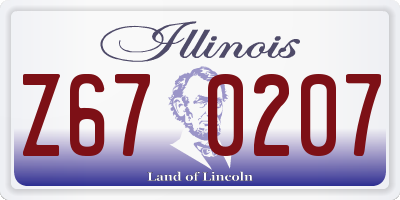 IL license plate Z670207