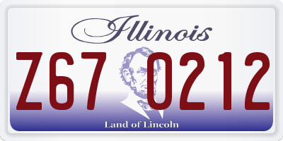 IL license plate Z670212