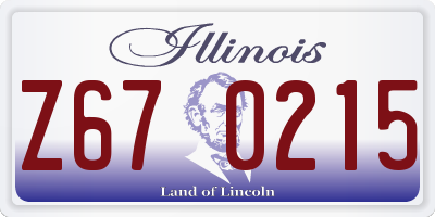 IL license plate Z670215