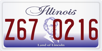 IL license plate Z670216