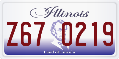 IL license plate Z670219