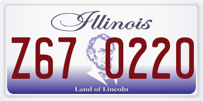 IL license plate Z670220