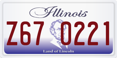 IL license plate Z670221