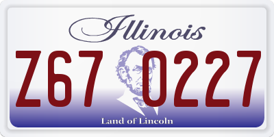 IL license plate Z670227
