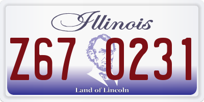 IL license plate Z670231