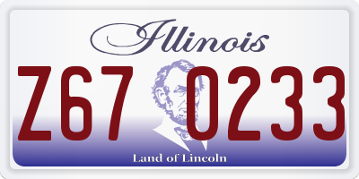 IL license plate Z670233
