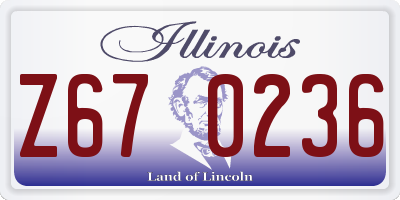 IL license plate Z670236