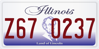 IL license plate Z670237
